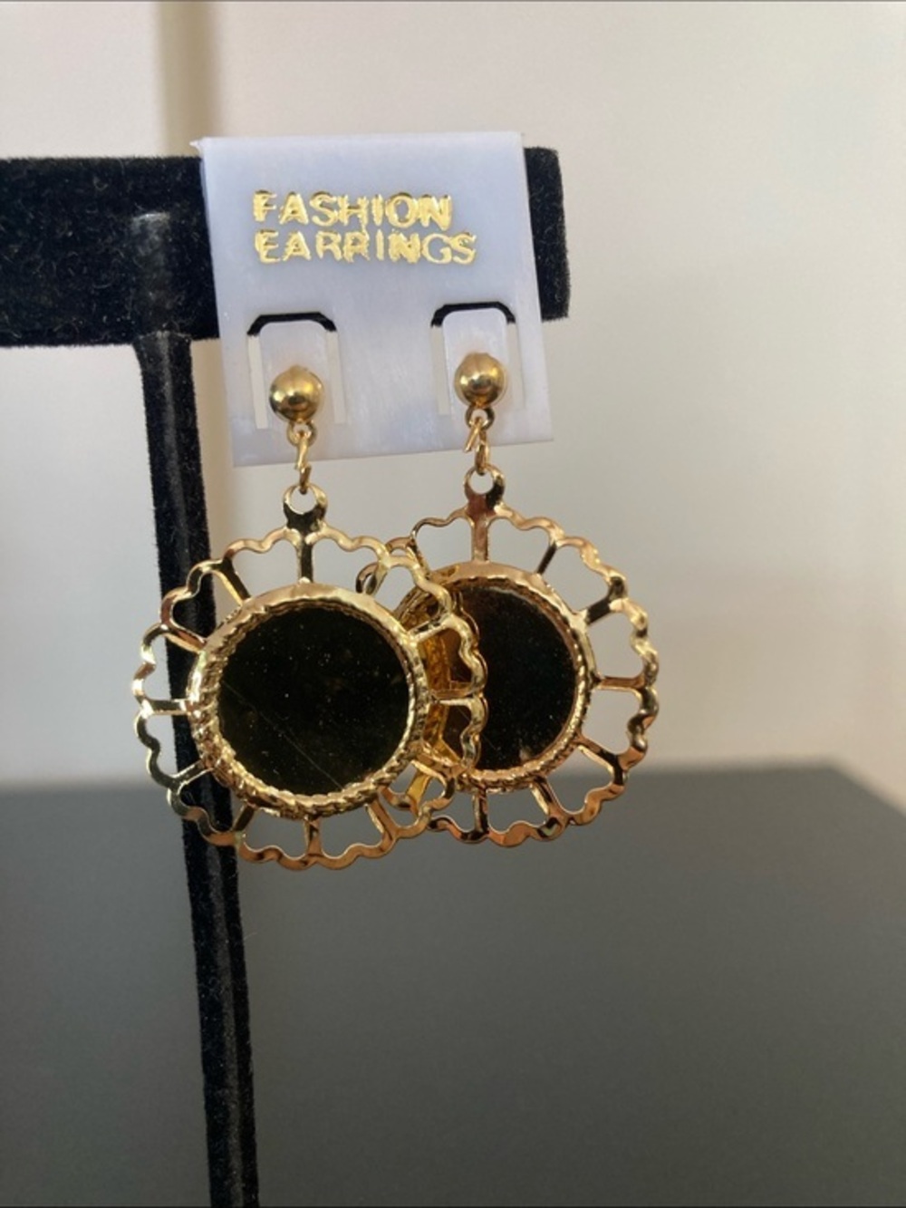 Fashion Jewelry Gold Filigree Circle Drop Earrings